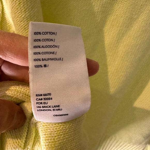 EUC Anthropologie Boho Whimsy women’s sweater Small Chartreuse color cotton - Picture 5 of 5